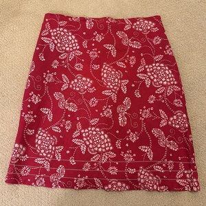 Columbia Activewear Skirt Women’s Medium Red Batik Floral Design
